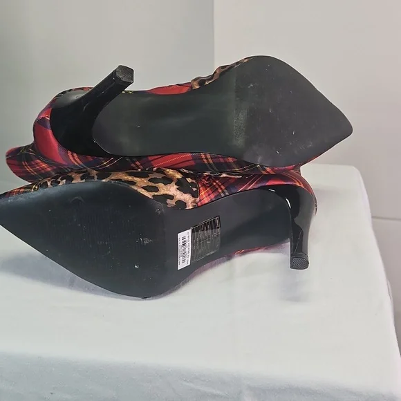 Plaid and Leopard Print Women's Shoes - Picture 8 of 15